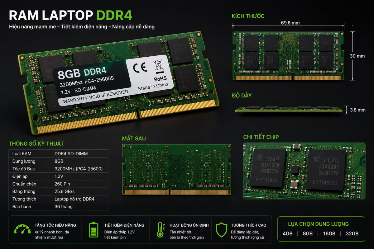 linh kiện dành cho laptop chính hãng