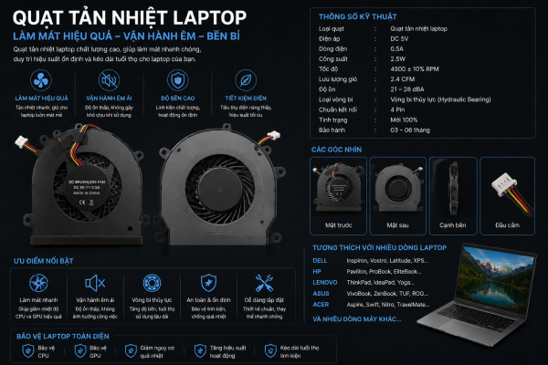 Quạt Tản Nhiệt Laptop