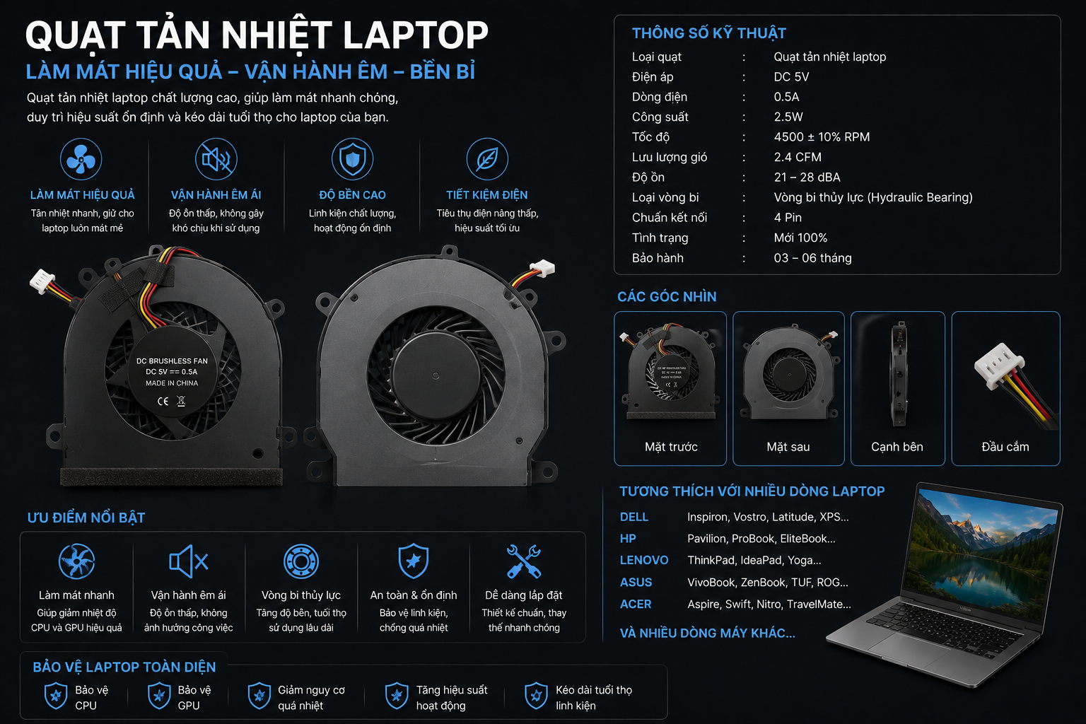 Quạt Tản Nhiệt Laptop