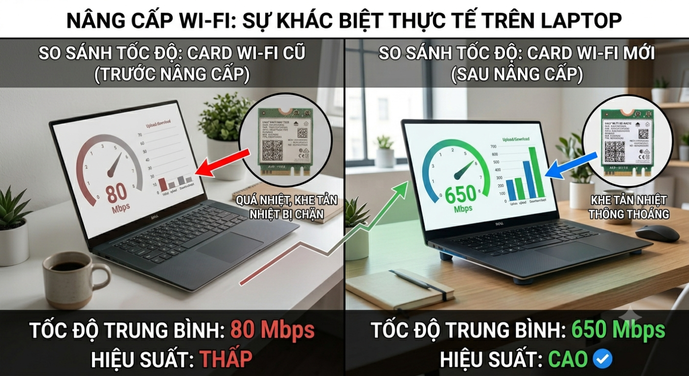 thay card Wi-fi laptop